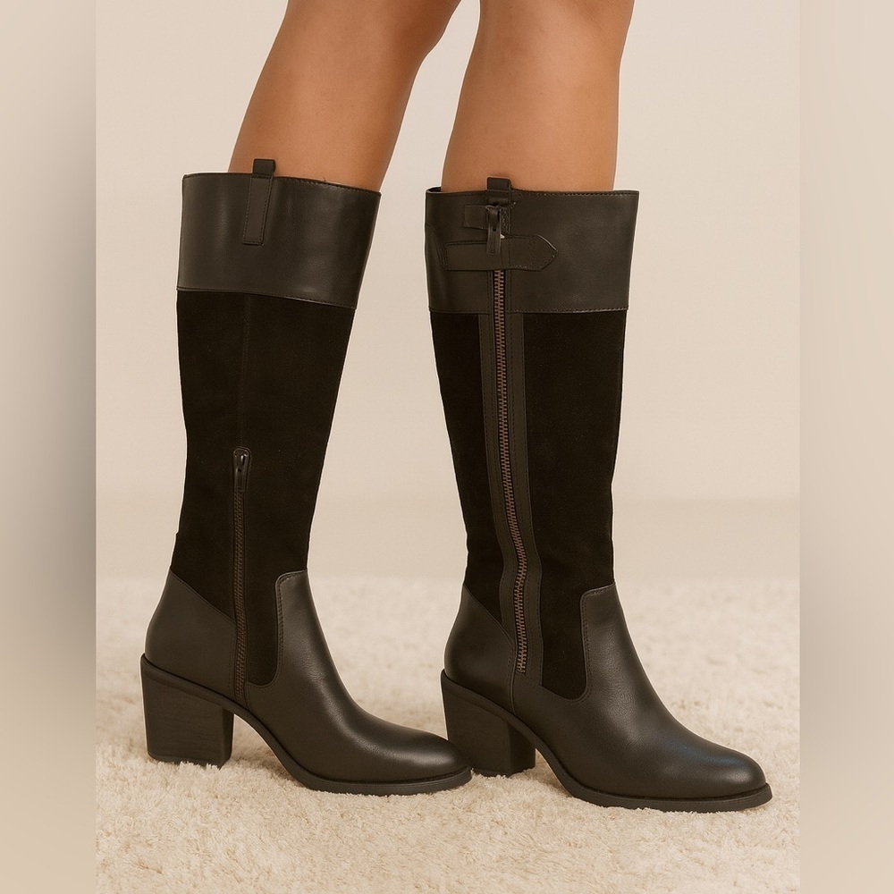 👢NWOT Born Thea Black Suede Boots Sleek Design